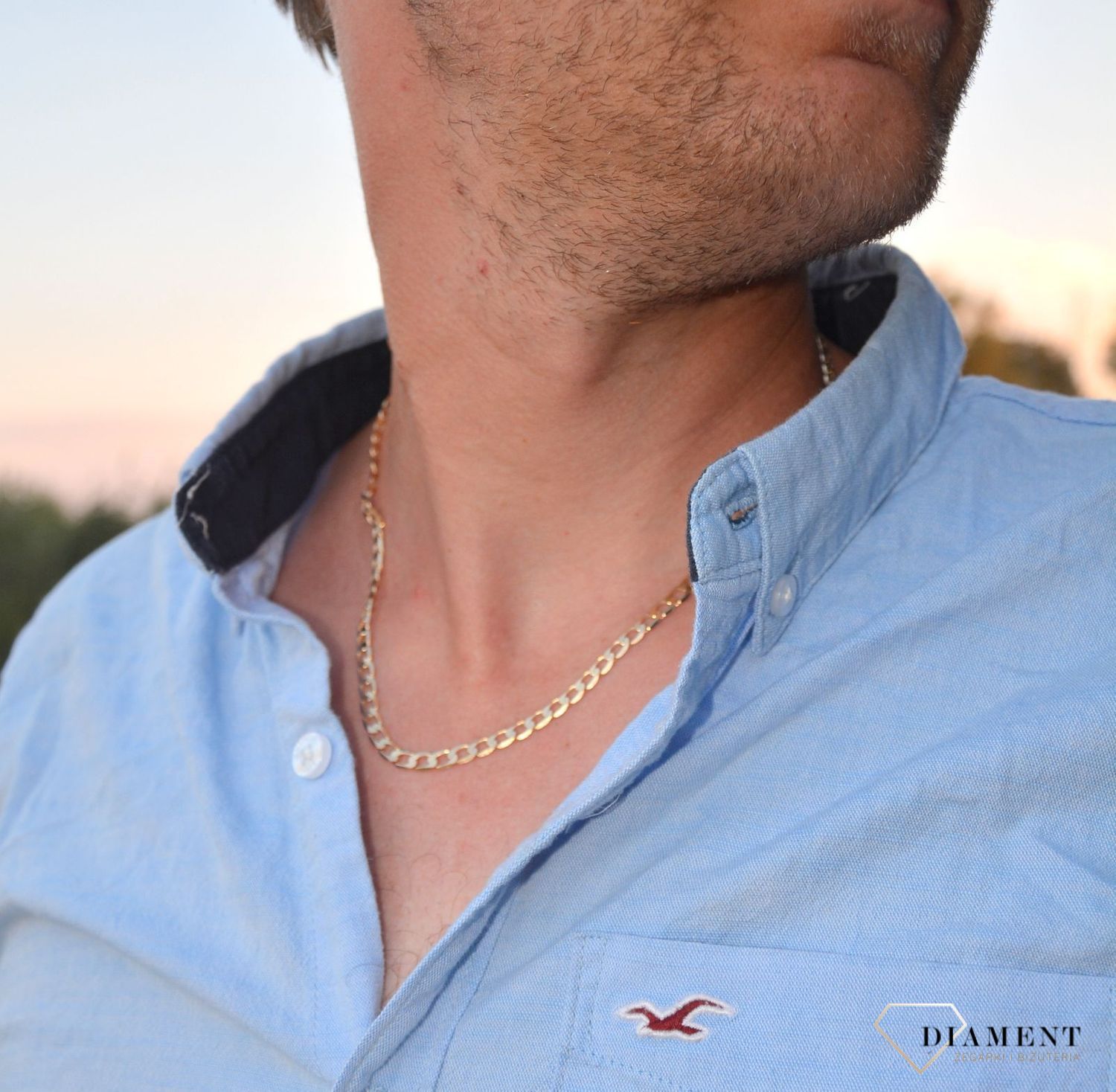 Złoty łańcuszek damski 585 gruba pancerka 1102-120 585 (1).jpg